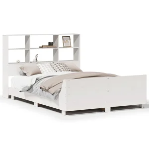 Bedframe zonder matras massief grenenhout wit 140×190 cm Bedframe zonder matras massief grenenhout wit 140×190 cm