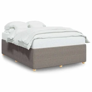 Bedframe zonder matras stof taupe 140×190 cm Bedframe zonder matras stof taupe 140×190 cm