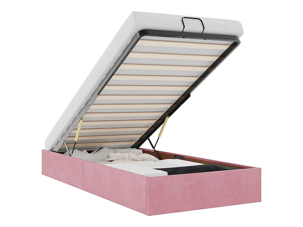 Bedframe zonder matras 90x200 cm fluweel roze