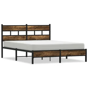 Bedframe met hoofdbord zonder matras sonoma eiken 150×200 cm Bedframe met hoofdbord zonder matras sonoma eiken 150×200 cm