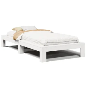 Bedframe zonder matras massief grenenhout wit 90×190 cm Bedframe zonder matras massief grenenhout wit 90×190 cm