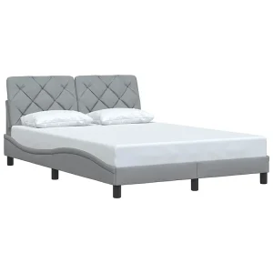 Bedframe zonder matras stof lichtgrijs 140×190 cm Bedframe zonder matras stof lichtgrijs 140×190 cm