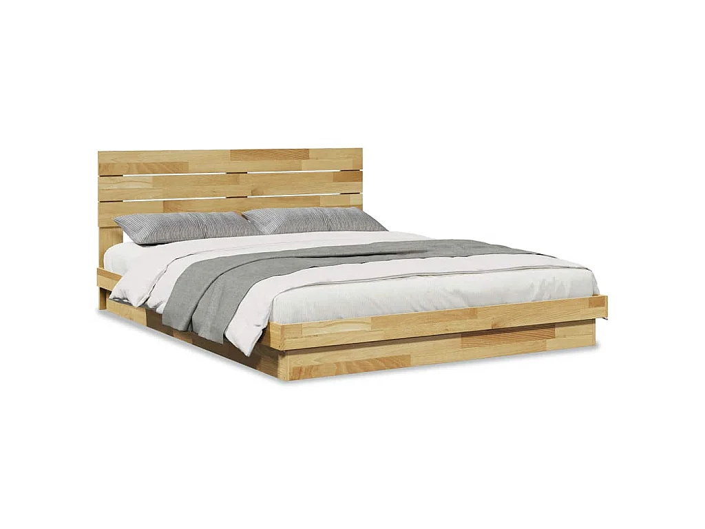 Bedframe hoofdeinde zonder matras 160x200 cm massief eikenhout