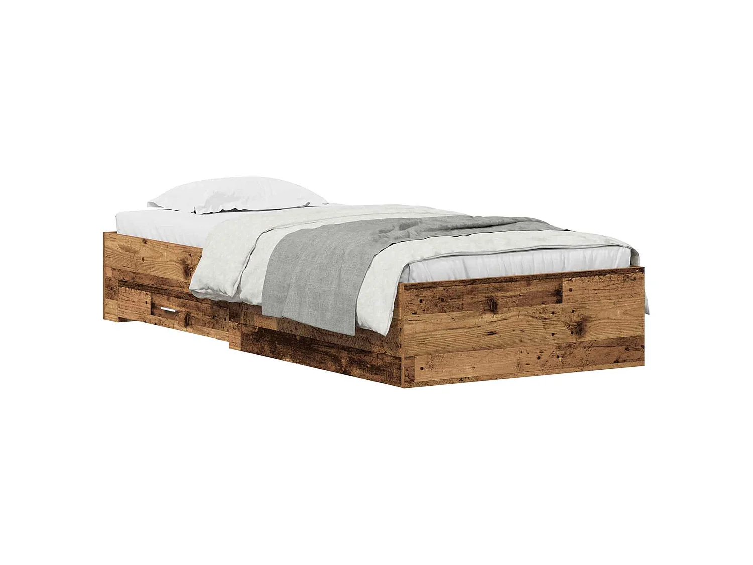 Bedframe met lade met opslag Oud Hout 100 x 200 cm Bewerkt hout