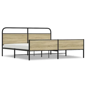 Bedframe zonder matras metaal sonoma eikenkleurig 193×203 cm Bedframe zonder matras metaal sonoma eikenkleurig 193×203 cm