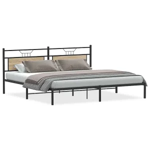 Bedframe zonder matras 193x201cm spaanplaat sonoma eikenkleurig Bedframe zonder matras 193x201cm spaanplaat sonoma eikenkleurig