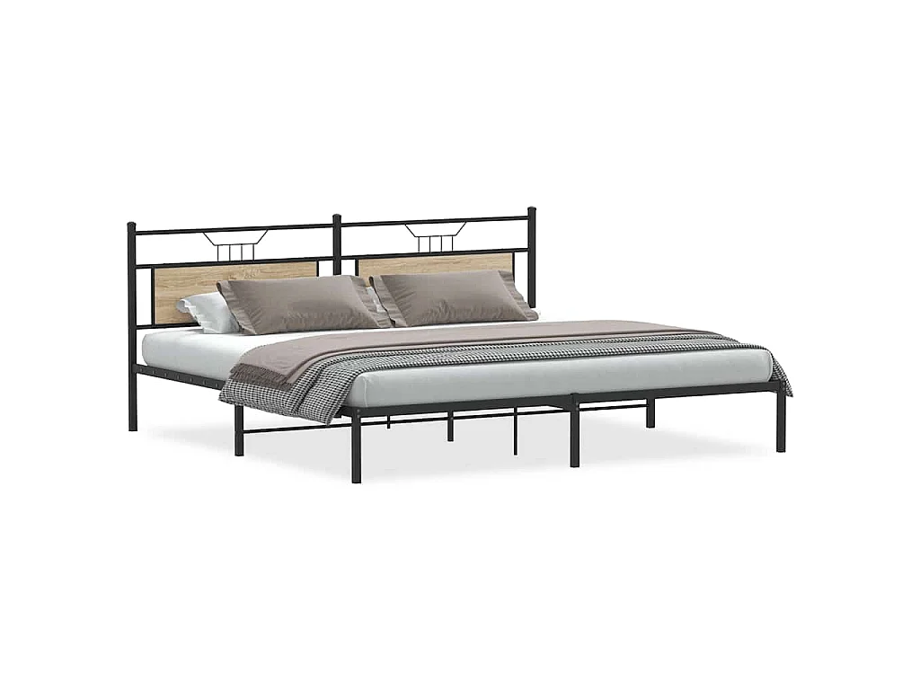 Bedframe zonder matras 193x201cm spaanplaat sonoma eikenkleurig