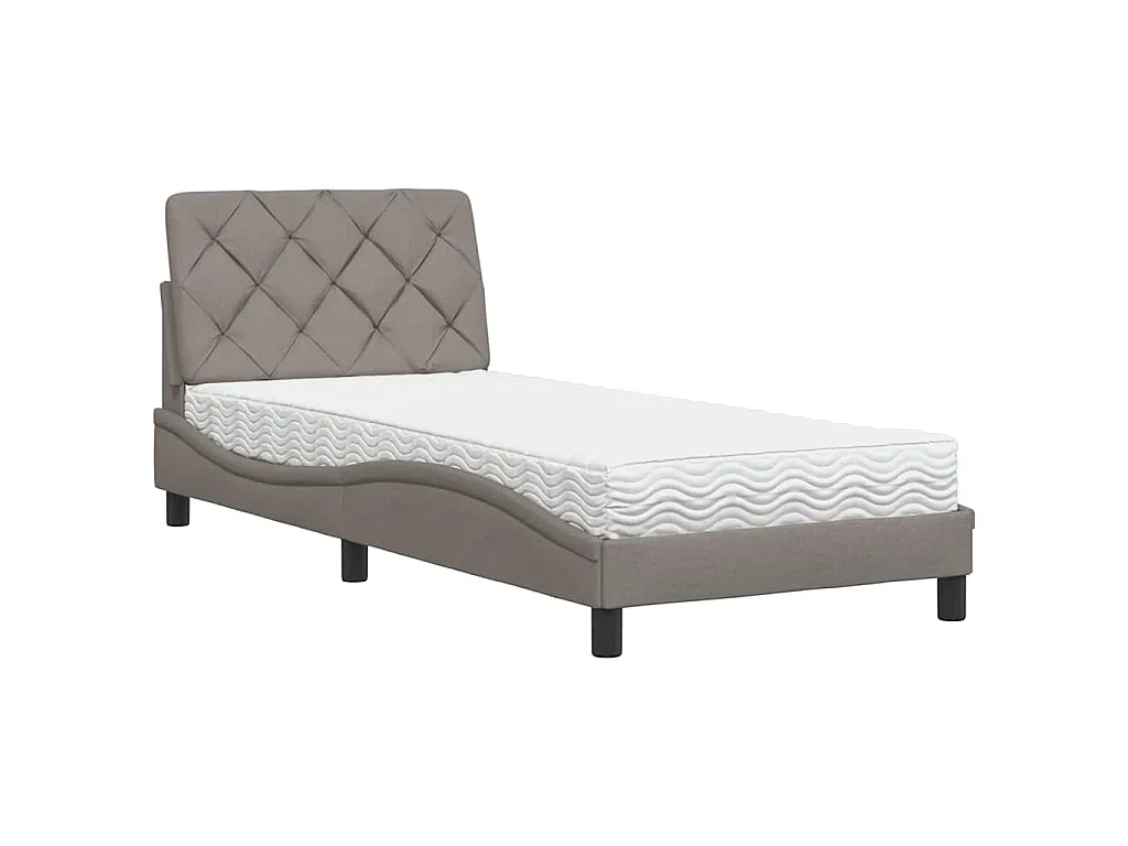 Bed met matras stof taupe 80x200 cm