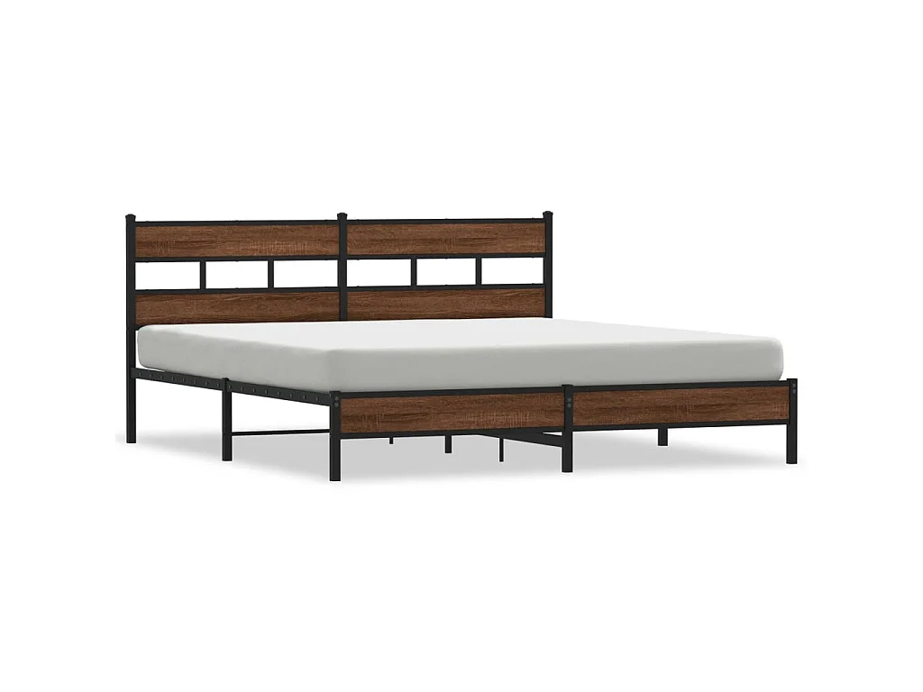 Bedframe zonder matras metaal bruin eikenkleurig 200x200 cm