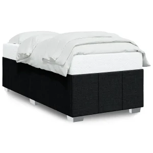 Bedframe zonder matras 90×190 cm stof zwart Bedframe zonder matras 90×190 cm stof zwart