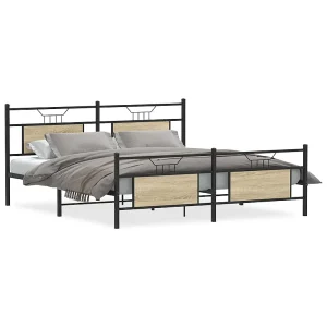 Bedframe zonder matras metaal sonoma eikenkleurig 183×213 cm Bedframe zonder matras metaal sonoma eikenkleurig 183×213 cm