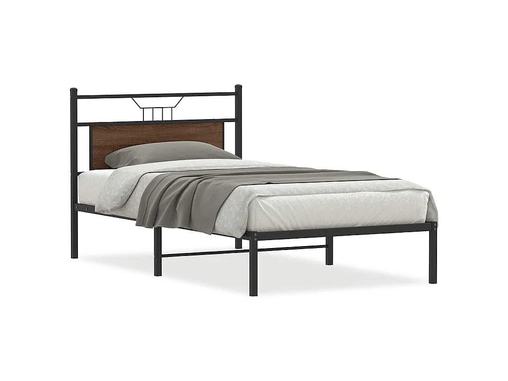 Bedframe zonder matras bewerkt hout bruin eikenkleur 100x200 cm