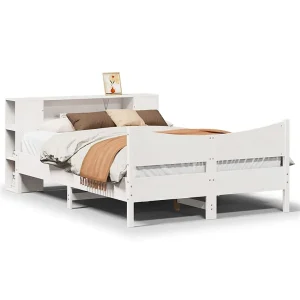 Bedframe zonder matras massief grenenhout wit 135×190 cm Bedframe zonder matras massief grenenhout wit 135×190 cm