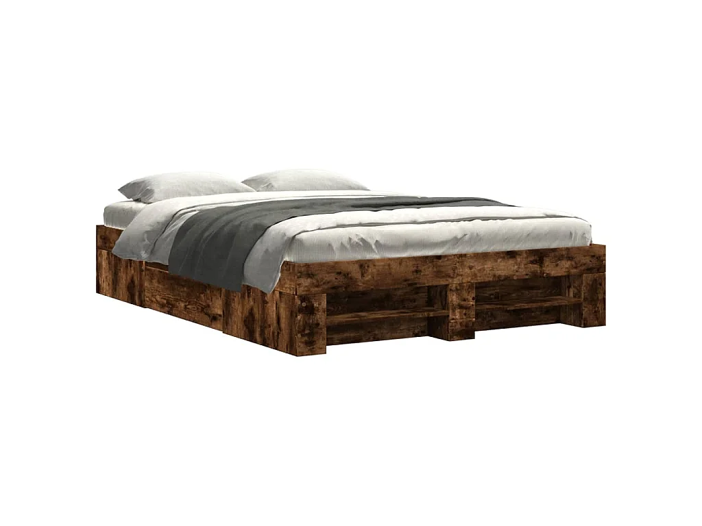 Bedframe zonder matras hout gerookt eikenkleurig 140x190 cm