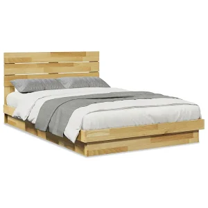 Bedframe hoofdeinde zonder matras 120×200 cm massief hout eiken Bedframe hoofdeinde zonder matras 120×200 cm massief hout eiken