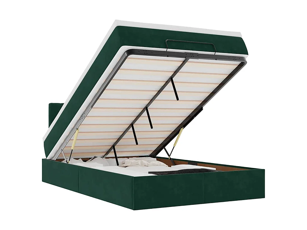 Bed poef met matras 120x190 cm fluweel donkergroen