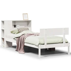 Bed met boekenkast zonder matras grenenhout wit 75×190 cm Bed met boekenkast zonder matras grenenhout wit 75×190 cm
