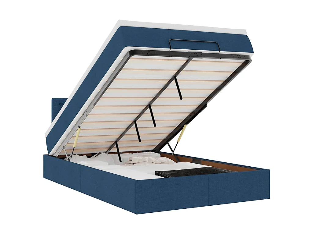 Bed met matras 120x200 cm stof blauw