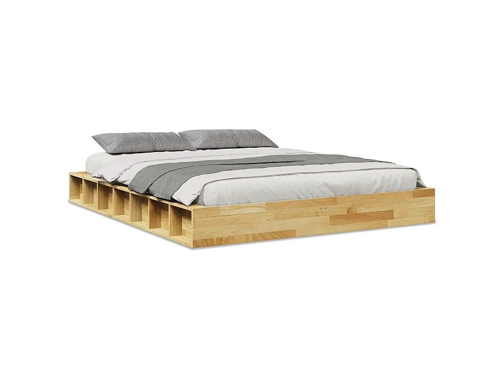 Bedframe zonder matras 140x190 cm massief hout eiken