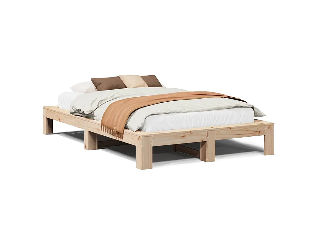 Bedframe zonder matras massief grenenhout 120x190 cm