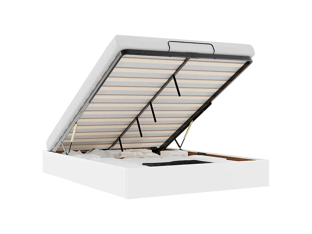 Bedframe zonder matras 140x200 cm kunstleer wit