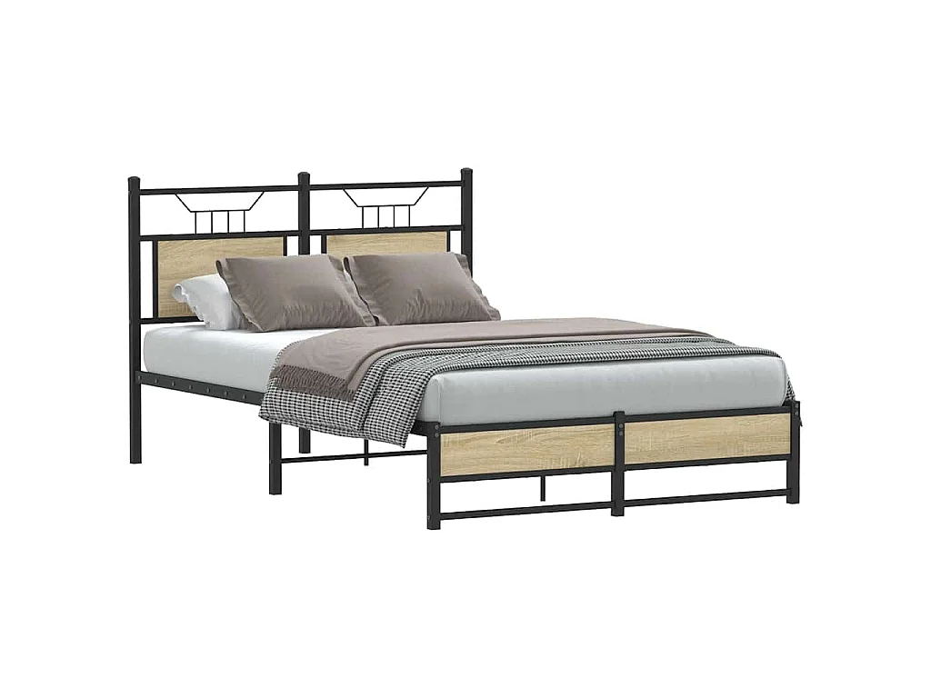 Bedframe zonder matras hout sonoma eikenkleurig 120x190 cm