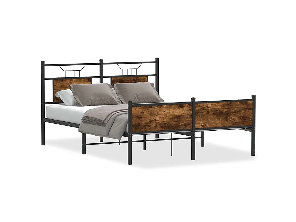 Bedframe zonder matras hout gerookt eikenkleurig 140x200 cm