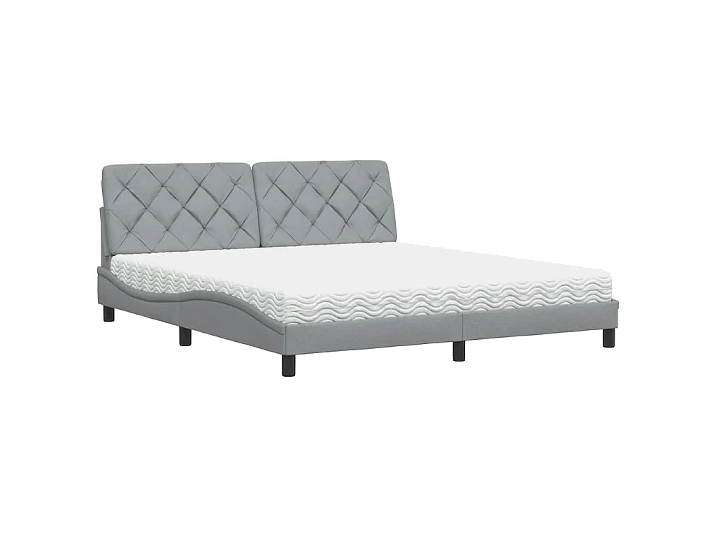 Bed met matras stof lichtgrijs 180x200 cm
