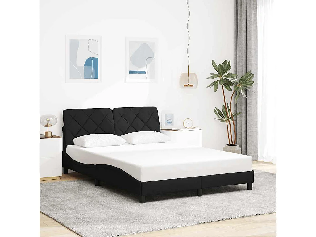 Bedframe zonder matras 120x200 cm stof zwart