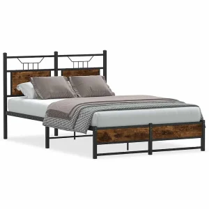 Bedframe zonder matras hout gerookt eikenkleurig 120×200 cm