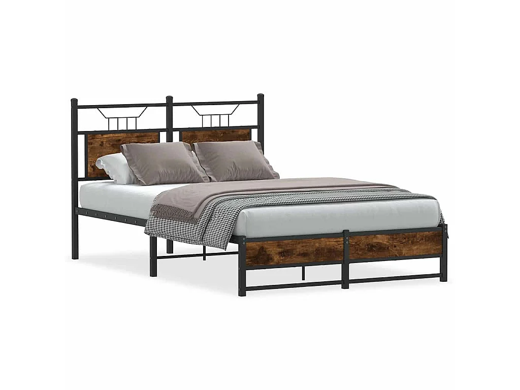 Bedframe zonder matras hout gerookt eikenkleurig 120x200 cm