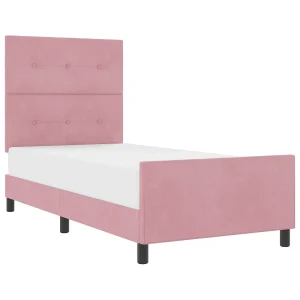 Boxspringbed met hoofdeinde Roze 100 x 200 cm Fluweel