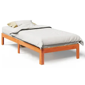 Bedframe zonder matras massief grenenhout wasbruin 90×200 cm Bedframe zonder matras massief grenenhout wasbruin 90×200 cm
