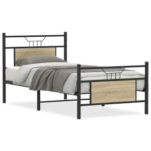 Bedframe zonder matras hout sonoma eikenkleurig 90×200 cm Bedframe zonder matras hout sonoma eikenkleurig 90×200 cm