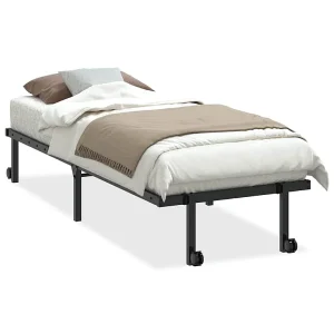 Bedframe zonder matras opvouwbaar 80×200 cm staal zwart Bedframe zonder matras opvouwbaar 80×200 cm staal zwart