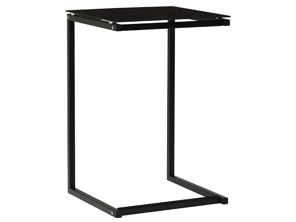 Bijzettafel 40x40x60 cm gehard glas zwart