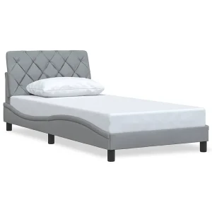 Bedframe zonder matras 100×200 cm stof lichtgrijs