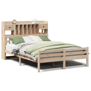 Bed met boekenkast zonder matras massief grenenhout 140×190 cm Bed met boekenkast zonder matras massief grenenhout 140×190 cm