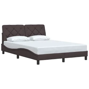 Bedframe zonder matras stof donkerbruin 140×200 cm Bedframe zonder matras stof donkerbruin 140×200 cm