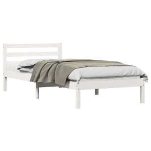 Bedframe Wit 215,5 x 105,5 x 69,5 cm Massief Vurenhout