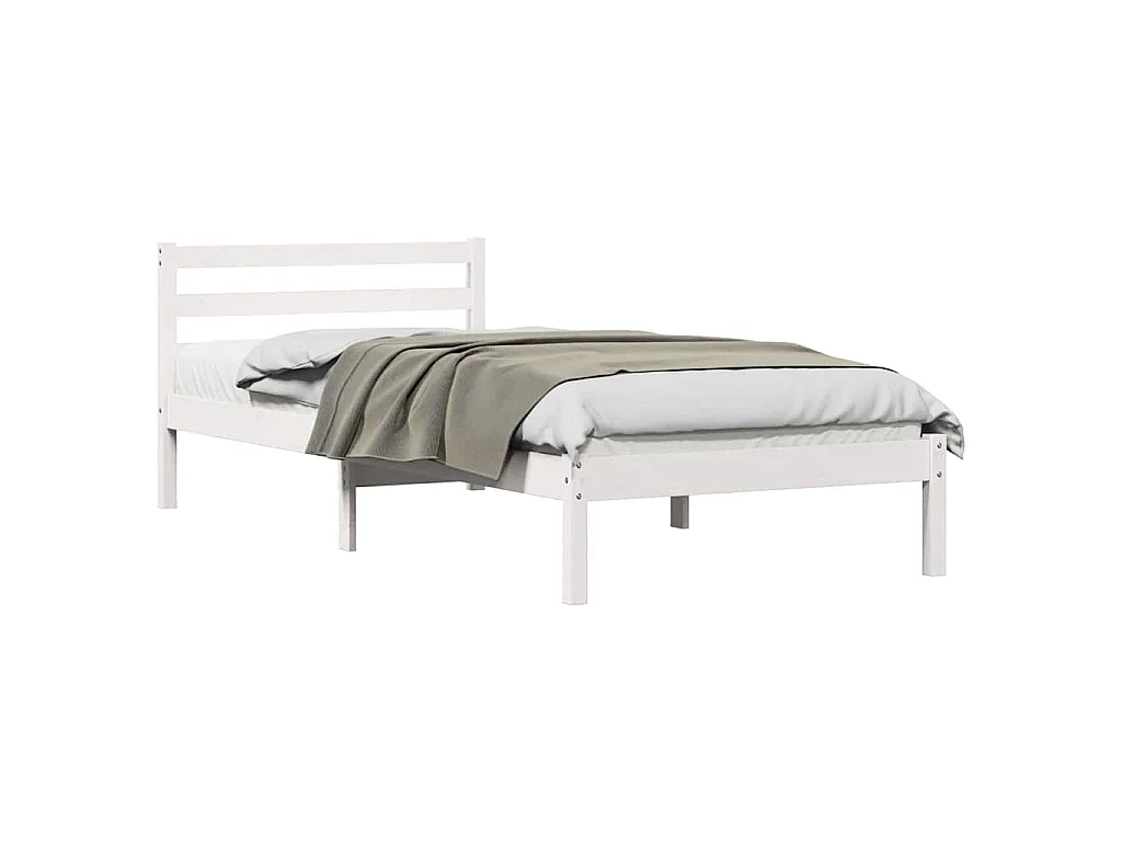 Bedframe Wit 215,5 x 105,5 x 69,5 cm Massief Vurenhout