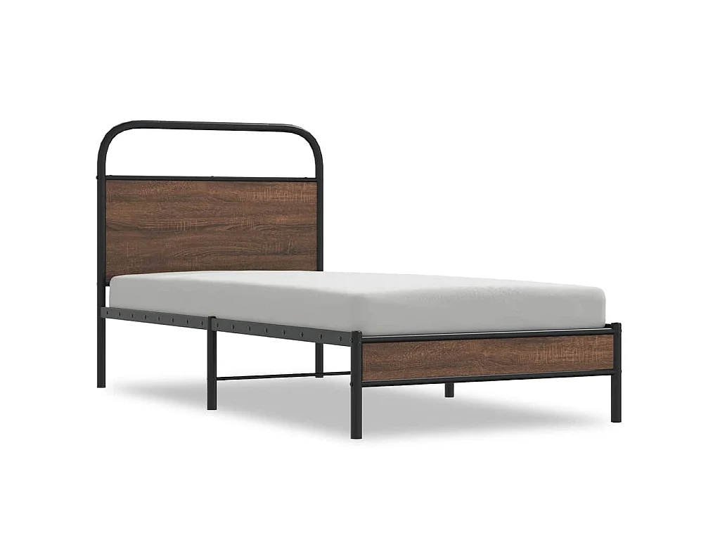 Bedframe zonder matras bewerkt hout bruin eikenkleur 107x203 cm