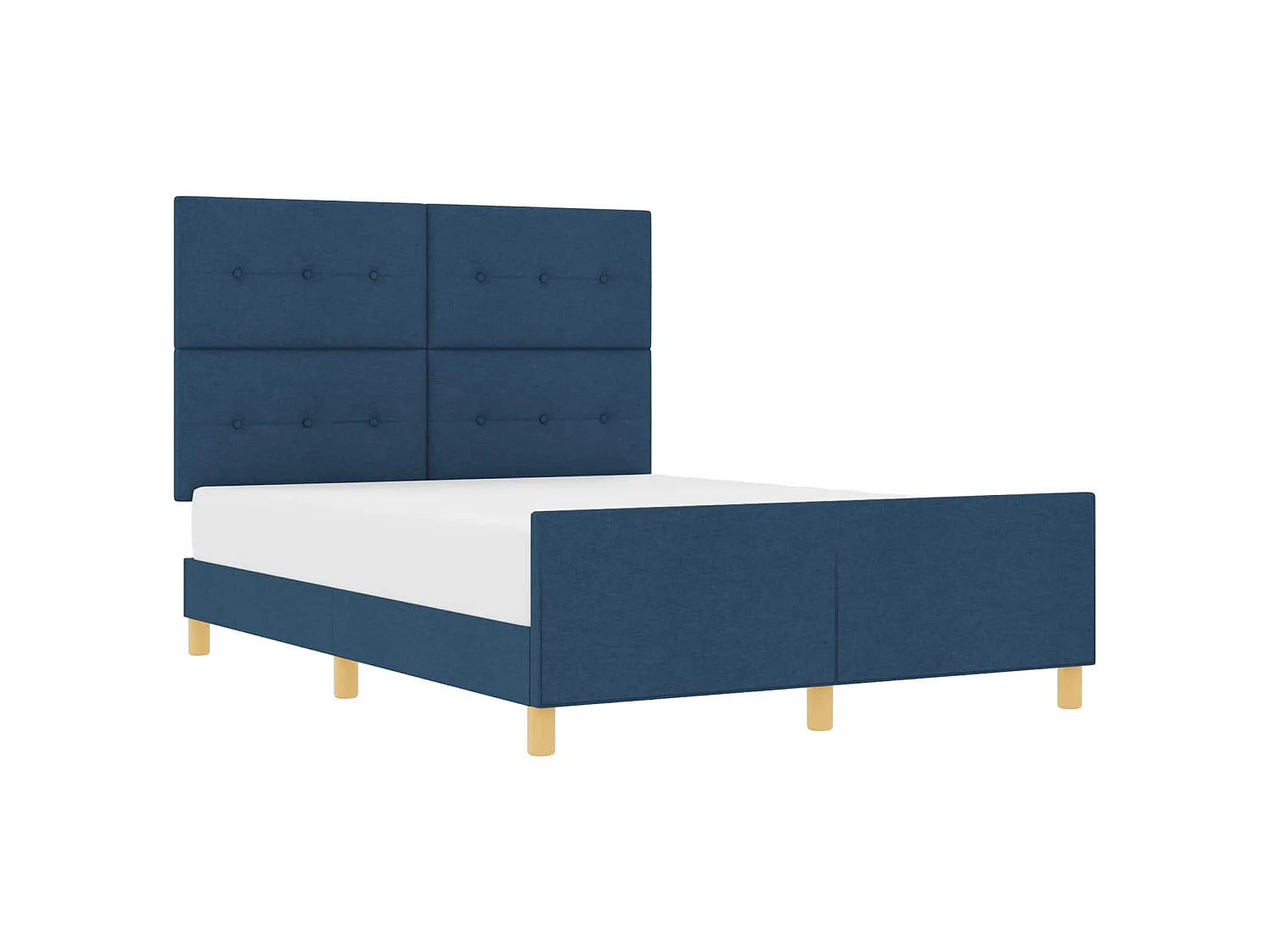 Bedframe met hoofdeinde Blauw 140 x 190 cm Stof