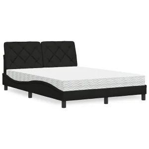Bed met matras stof zwart 120×200 cm