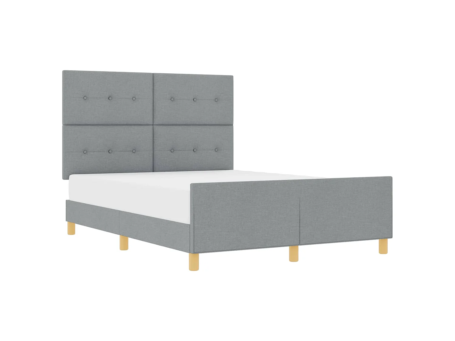 Bedframe met hoofdeinde Lichtgrijs 140 x 190 cm Stof