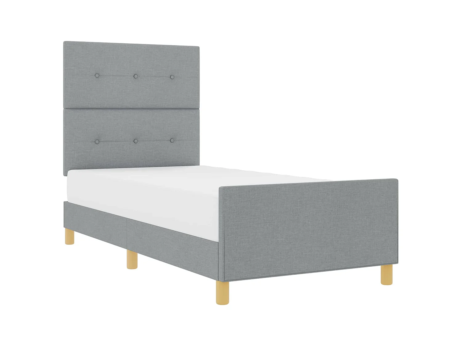 Bedframe met hoofdeinde Lichtgrijs 90 x 200 cm Stof