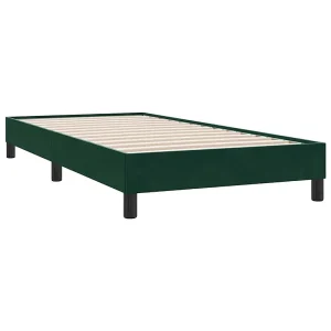Bedframe zonder matras 90×220 cm fluweel donkergroen Bedframe zonder matras 90×220 cm fluweel donkergroen