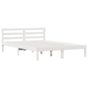 Bedframe Wit 215,5 x 145,5 x 69,5 cm Massief Vurenhout