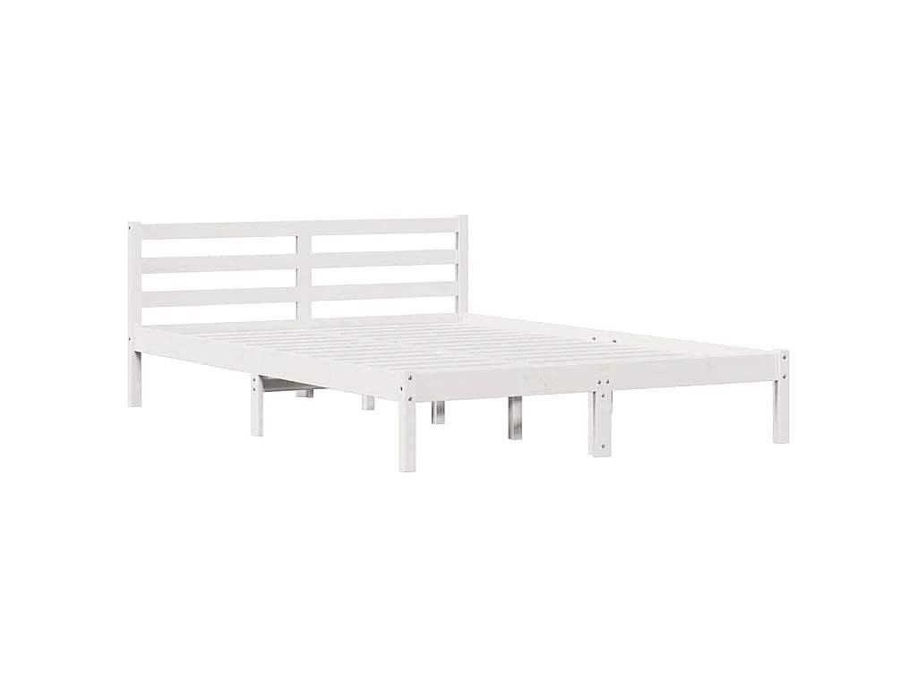 Bedframe Wit 215,5 x 145,5 x 69,5 cm Massief Vurenhout