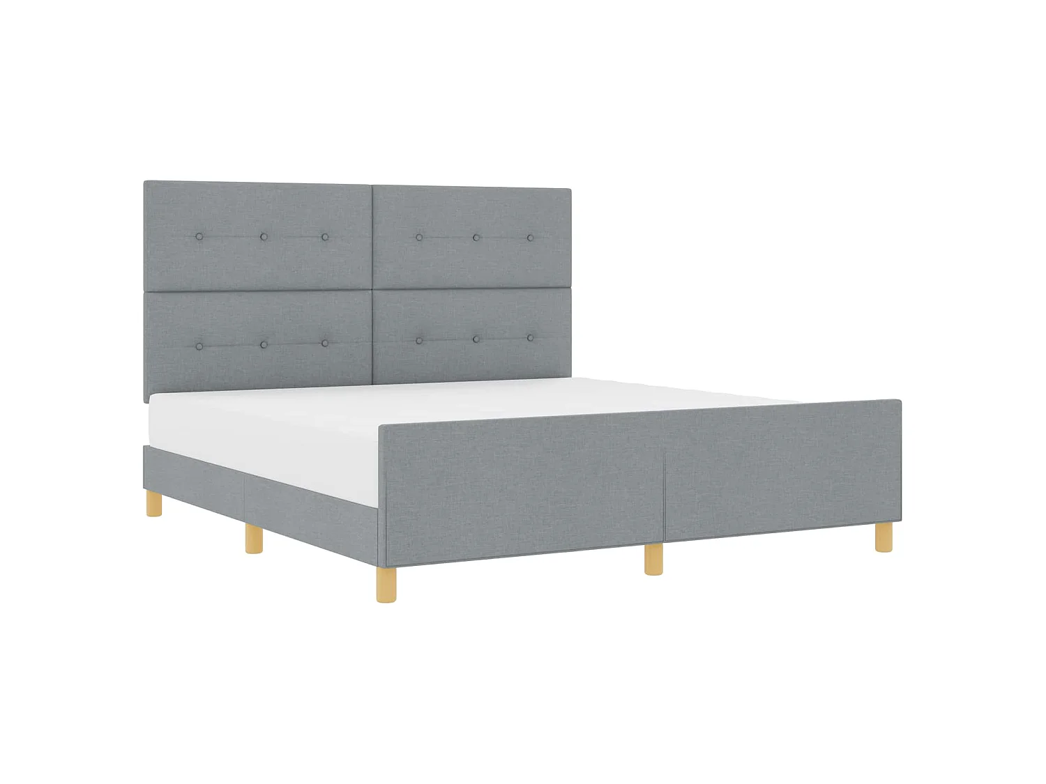 Bedframe met hoofdeinde Lichtgrijs 180 x 200 cm Stof
